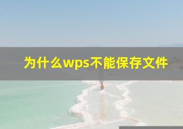 为什么wps不能保存文件