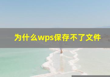 为什么wps保存不了文件