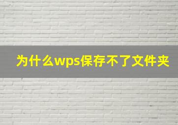 为什么wps保存不了文件夹