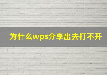 为什么wps分享出去打不开