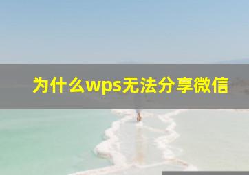 为什么wps无法分享微信