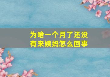 为啥一个月了还没有来姨妈怎么回事