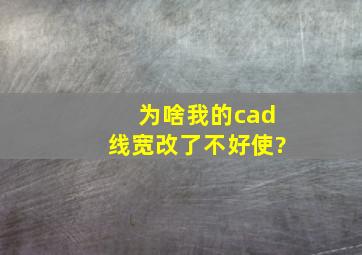 为啥我的cad线宽改了不好使?