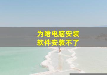 为啥电脑安装软件安装不了