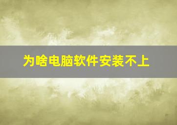 为啥电脑软件安装不上