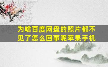 为啥百度网盘的照片都不见了怎么回事呢苹果手机