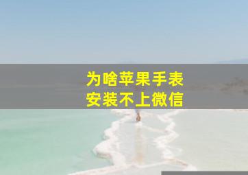 为啥苹果手表安装不上微信