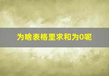 为啥表格里求和为0呢