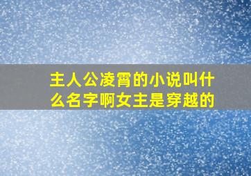 主人公凌霄的小说叫什么名字啊女主是穿越的