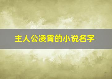 主人公凌霄的小说名字