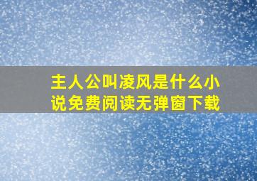 主人公叫凌风是什么小说免费阅读无弹窗下载