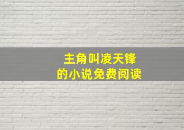 主角叫凌天锋的小说免费阅读