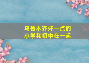 乌鲁木齐好一点的小学和初中在一起