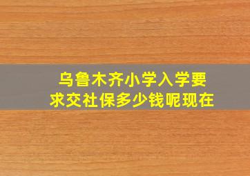 乌鲁木齐小学入学要求交社保多少钱呢现在