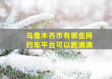 乌鲁木齐市有哪些网约车平台可以跑滴滴