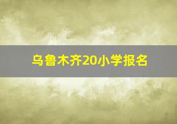 乌鲁木齐20小学报名