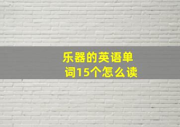 乐器的英语单词15个怎么读