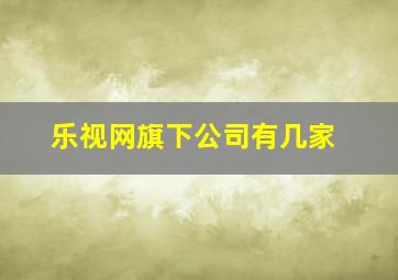 乐视网旗下公司有几家