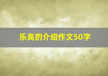 乐高的介绍作文50字