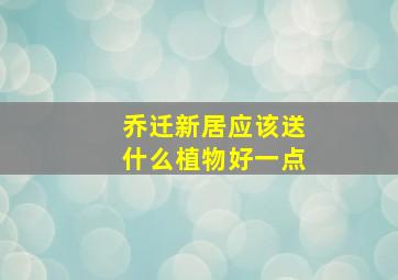 乔迁新居应该送什么植物好一点