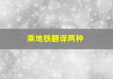 乘地铁翻译两种