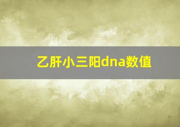 乙肝小三阳dna数值