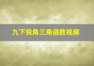 九下锐角三角函数视频