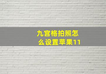 九宫格拍照怎么设置苹果11