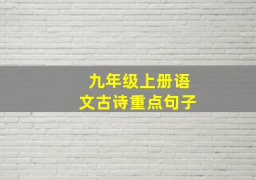 九年级上册语文古诗重点句子