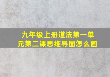 九年级上册道法第一单元第二课思维导图怎么画