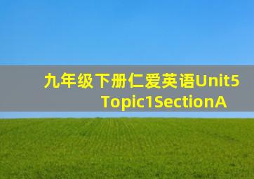 九年级下册仁爱英语Unit5Topic1SectionA