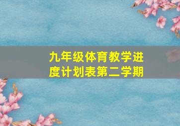 九年级体育教学进度计划表第二学期