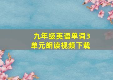 九年级英语单词3单元朗读视频下载