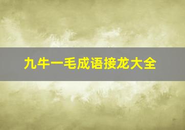 九牛一毛成语接龙大全