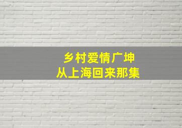 乡村爱情广坤从上海回来那集