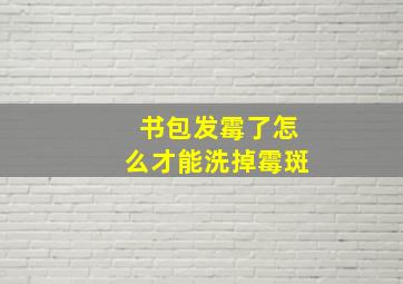 书包发霉了怎么才能洗掉霉斑