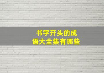 书字开头的成语大全集有哪些