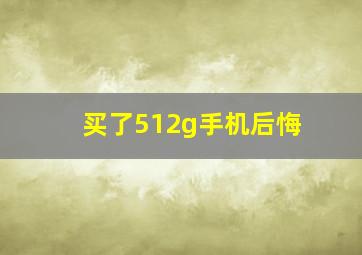 买了512g手机后悔