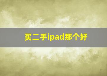 买二手ipad那个好