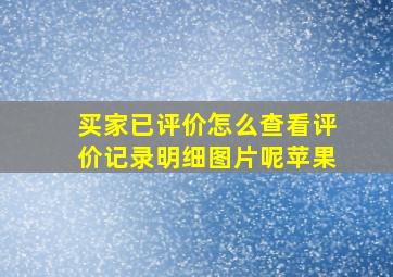 买家已评价怎么查看评价记录明细图片呢苹果