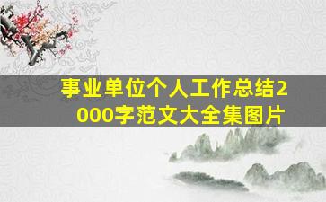 事业单位个人工作总结2000字范文大全集图片