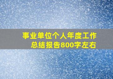 事业单位个人年度工作总结报告800字左右