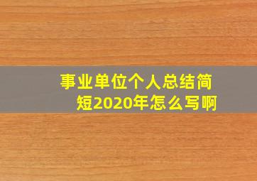 事业单位个人总结简短2020年怎么写啊