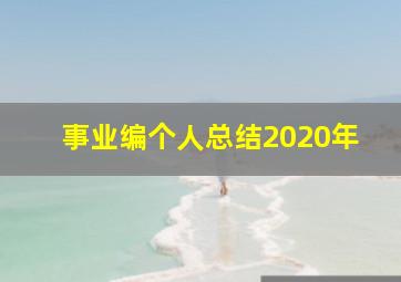 事业编个人总结2020年