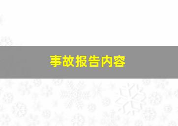 事故报告内容