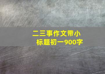 二三事作文带小标题初一900字