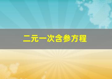 二元一次含参方程