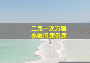 二元一次方程参数问题例题