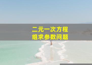 二元一次方程组求参数问题