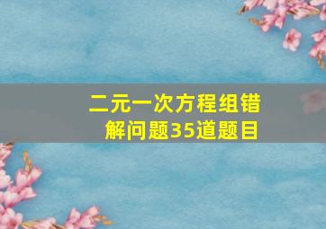 二元一次方程组错解问题35道题目